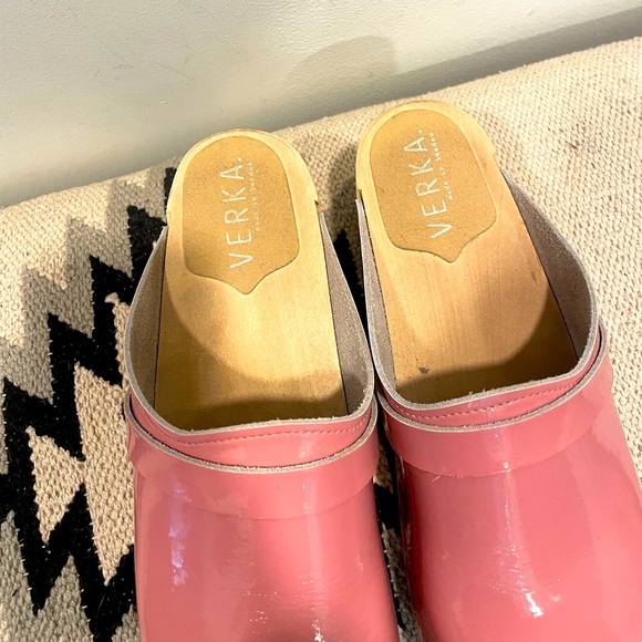 VERKA Patent Leather/wood clogs. Pink. 42 (US 11-11.5) - Picture 2 of 5